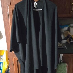 Women's Black Open-Front Draped Jacket